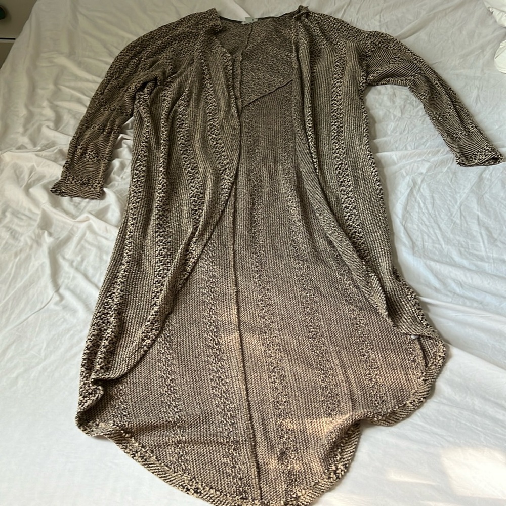 Long open duster sweater